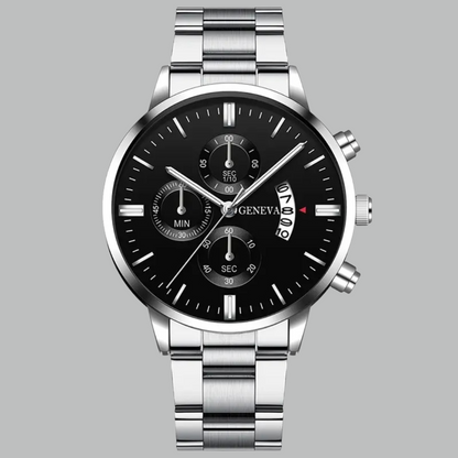 Herenhorloge met Kalender en RVS Band