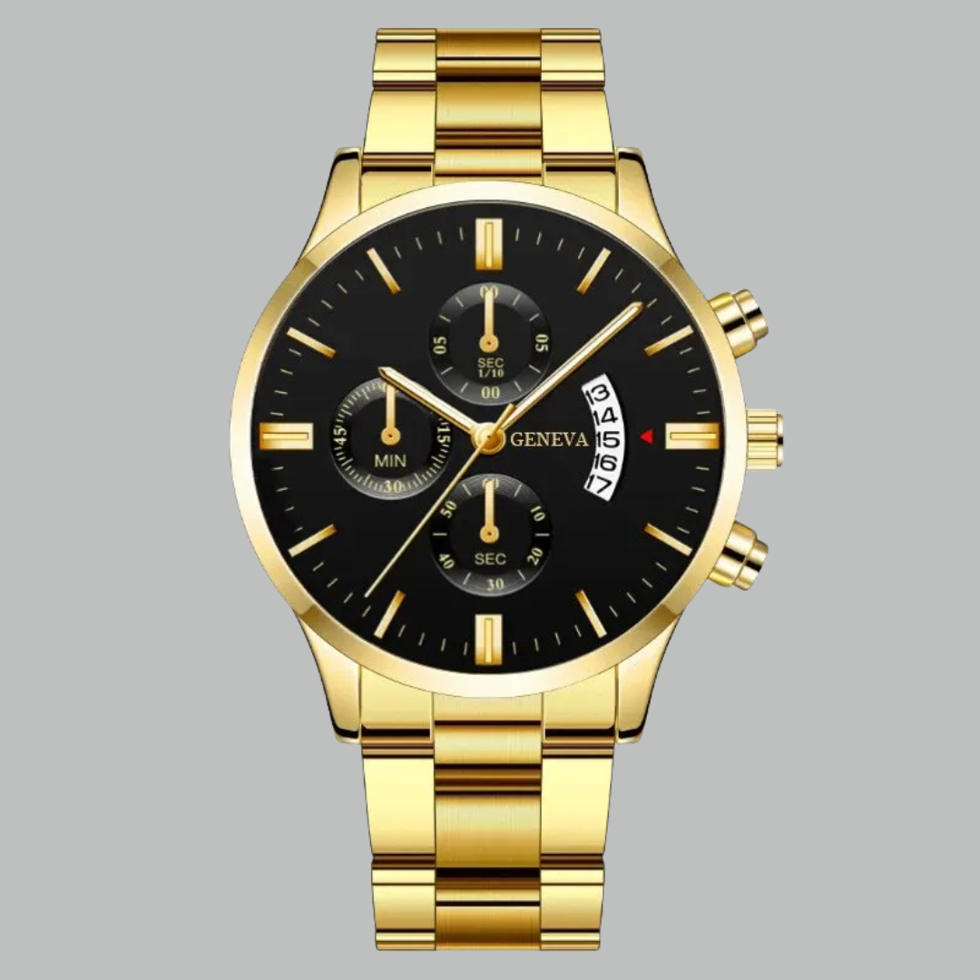 Herenhorloge met Kalender en RVS Band