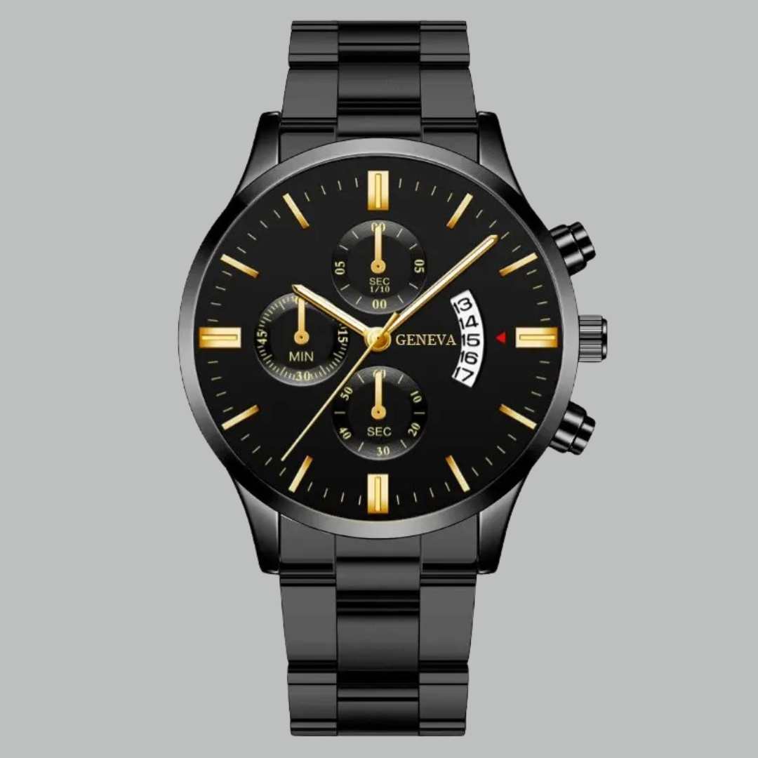 Herenhorloge met Kalender en RVS Band