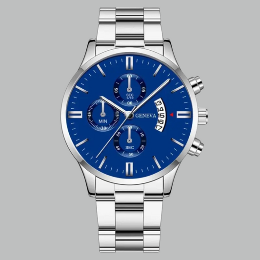 Herenhorloge met Kalender en RVS Band