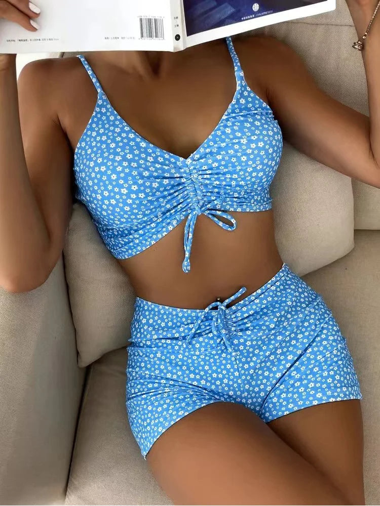 Hoog Taille Bloemenprint Bikini Zomerstijl