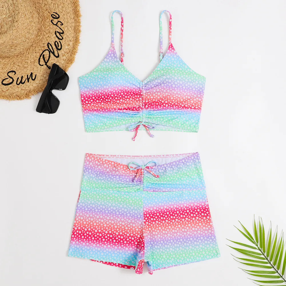 Hoog Taille Bloemenprint Bikini Zomerstijl