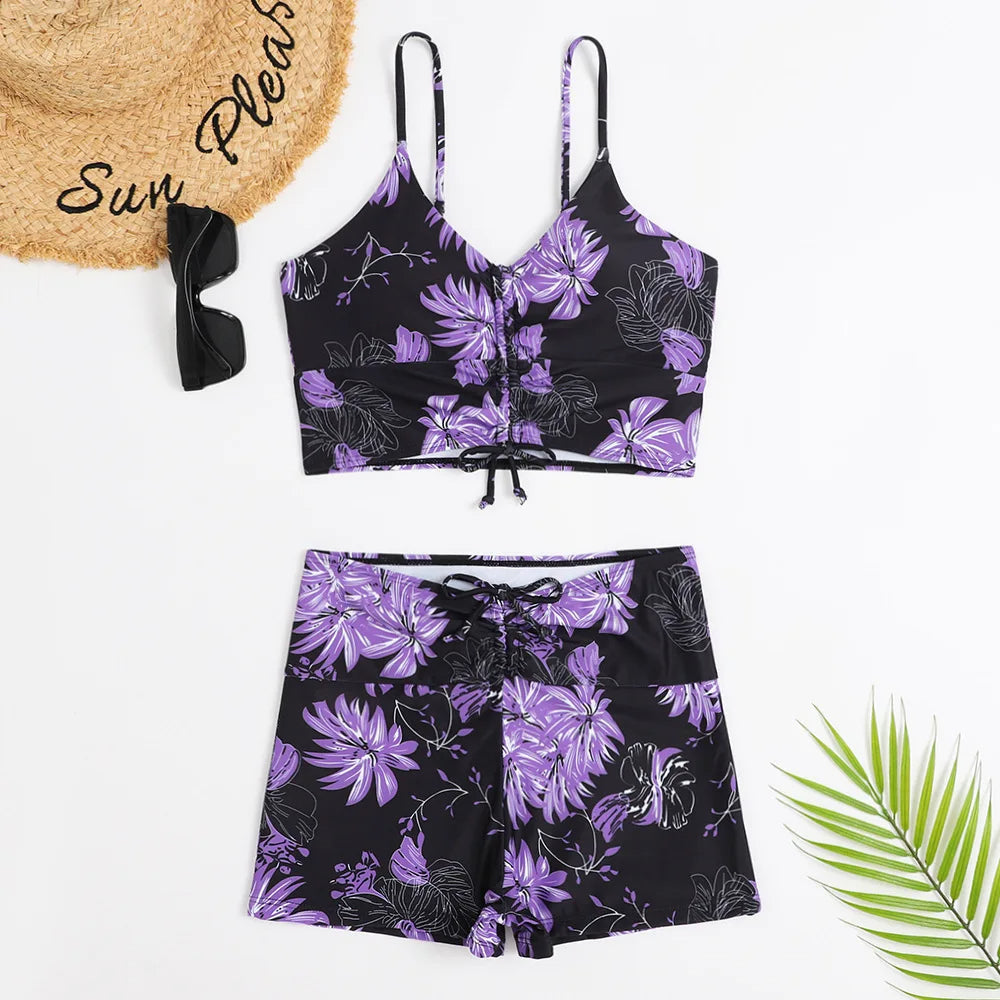 Hoog Taille Bloemenprint Bikini Zomerstijl