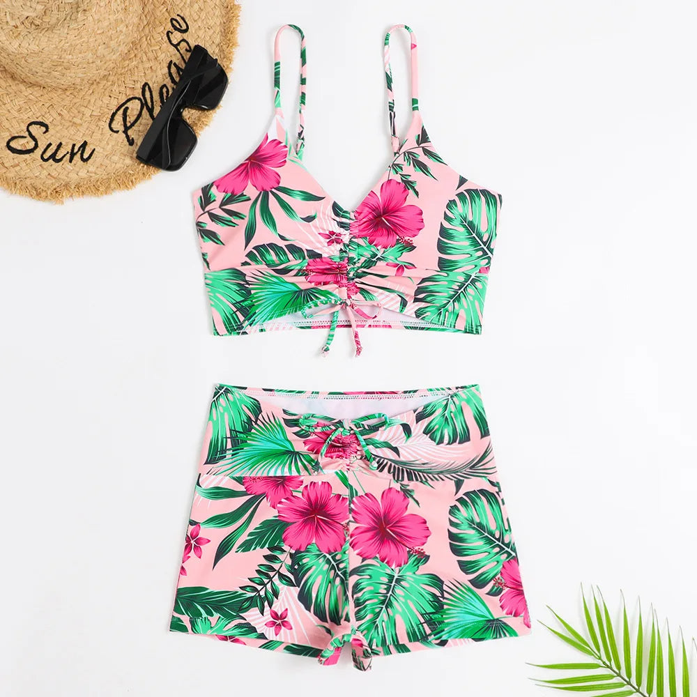 Hoog Taille Bloemenprint Bikini Zomerstijl