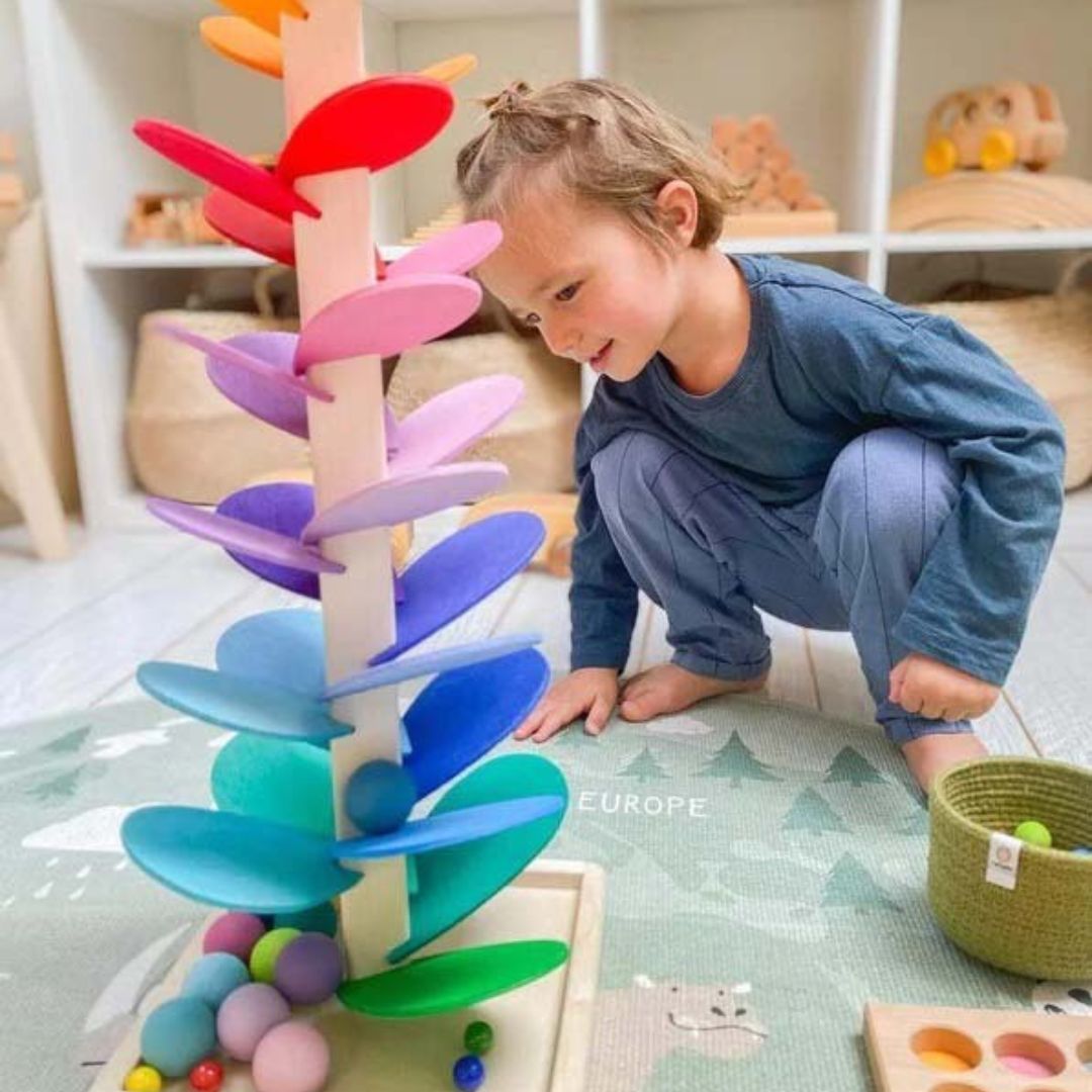 Interactieve Regenboog Knikkerbaan voor Kinderen