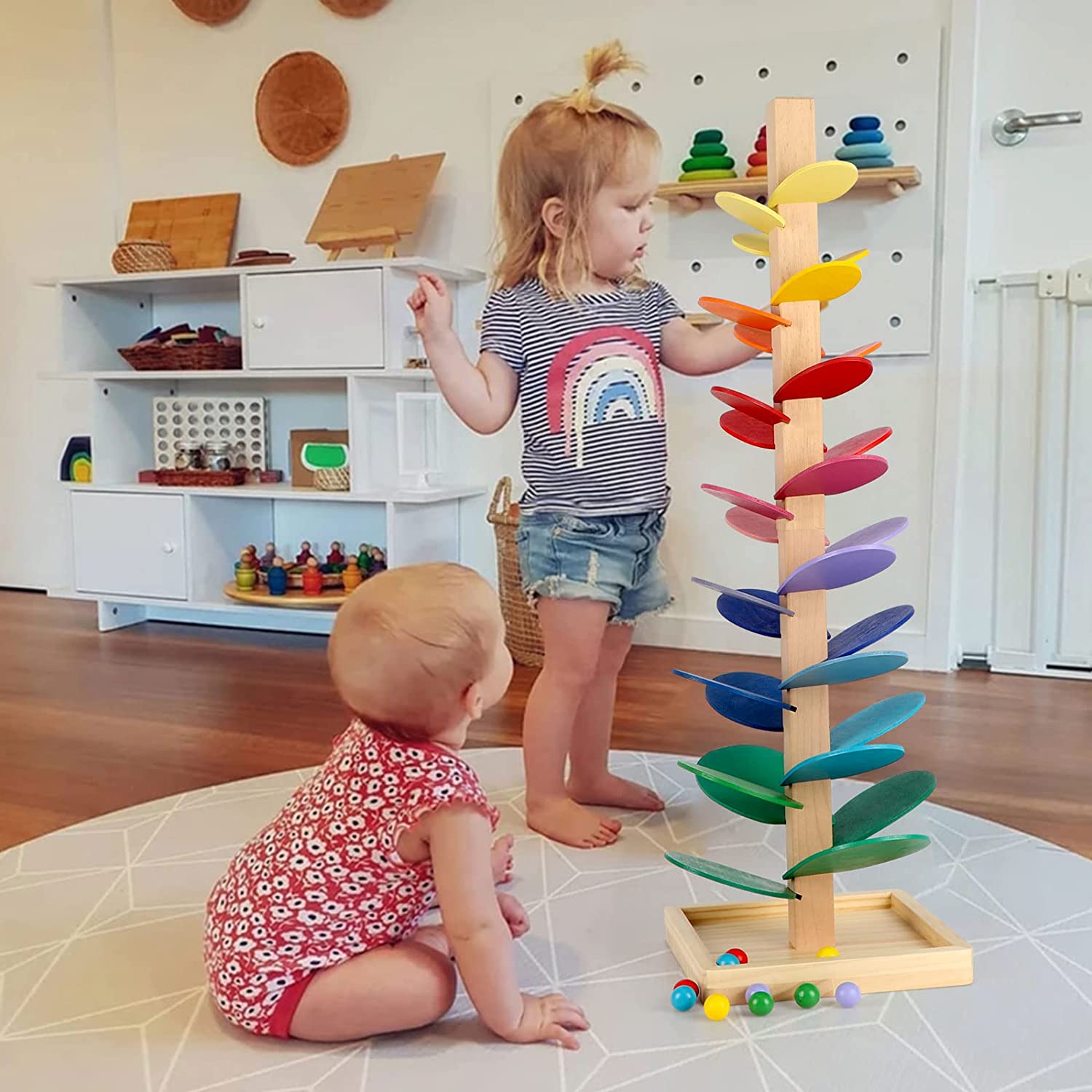 Interactieve Regenboog Knikkerbaan voor Kinderen