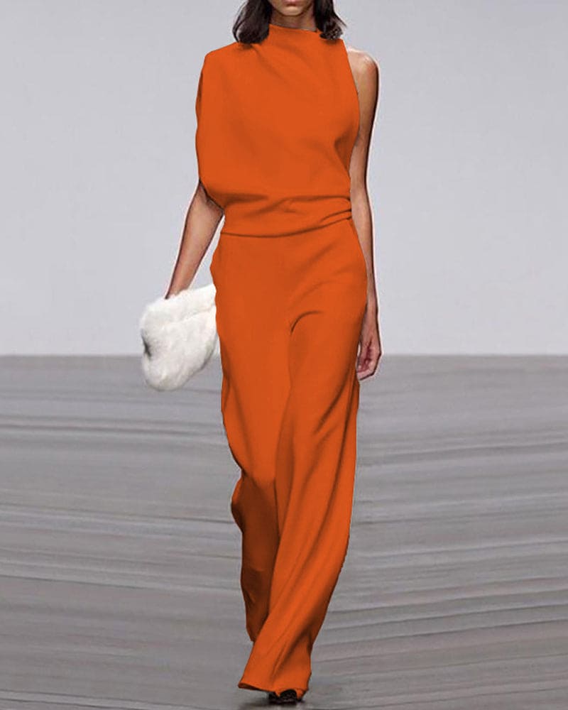 Isabel Jumpsuit met Opstaande Kraag