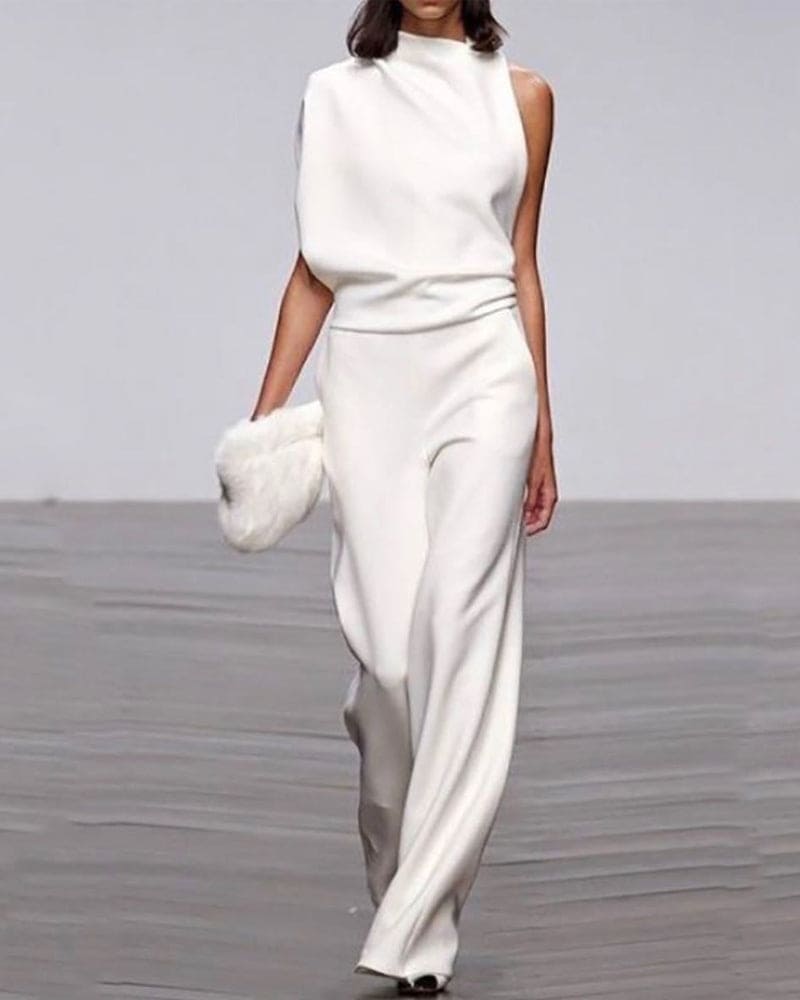Isabel Jumpsuit met Opstaande Kraag