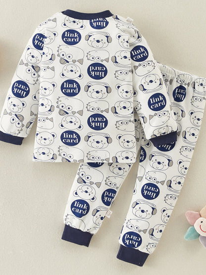 Jano Cartoon Print Trui en Broek Set