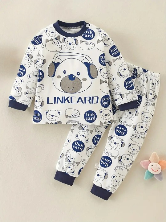 Jano Cartoon Print Trui en Broek Set
