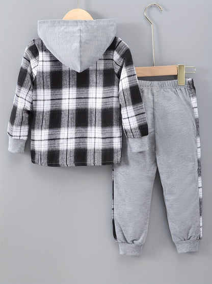 Jongens Geruite Hoodie & Trainingsbroek Set