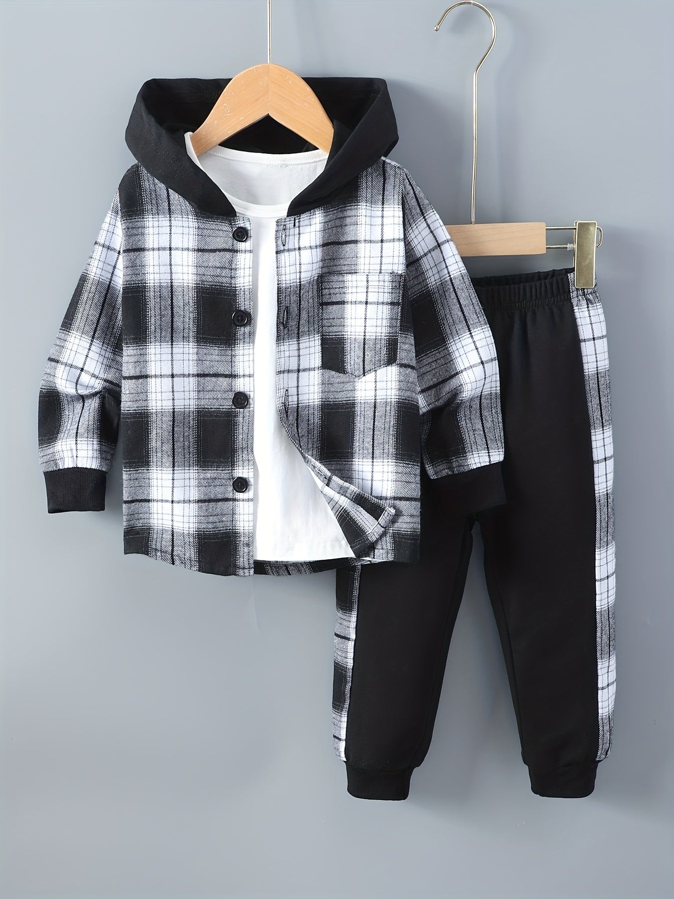 Jongens Geruite Hoodie & Trainingsbroek Set