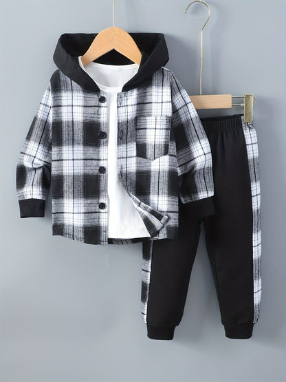 Jongens Geruite Hoodie & Trainingsbroek Set
