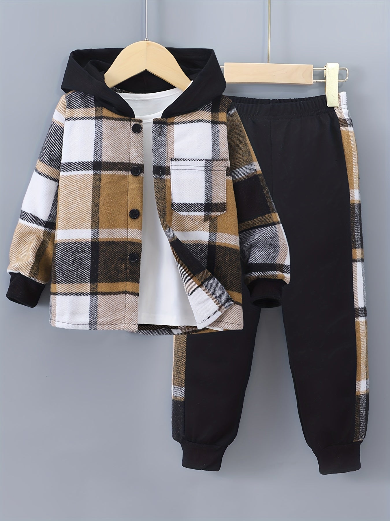 Jongens Geruite Hoodie & Trainingsbroek Set