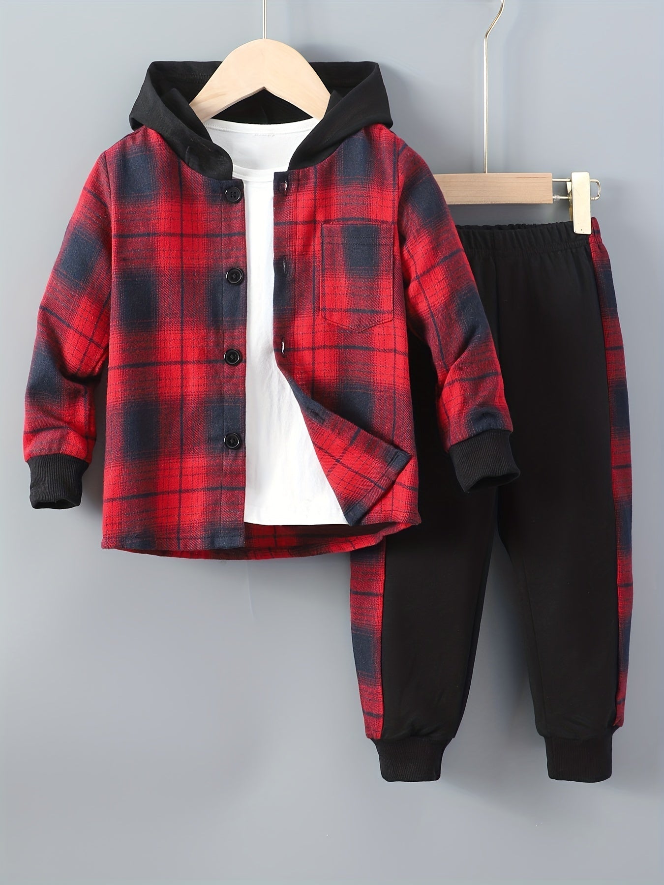 Jongens Geruite Hoodie & Trainingsbroek Set