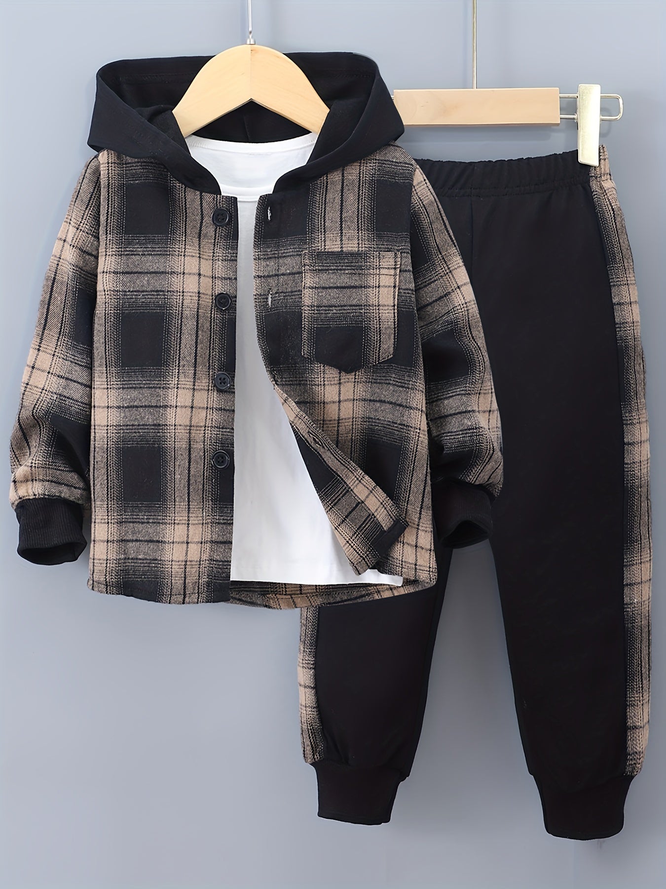 Jongens Geruite Hoodie & Trainingsbroek Set
