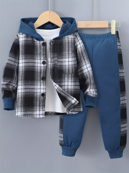 Jongens Geruite Hoodie & Trainingsbroek Set