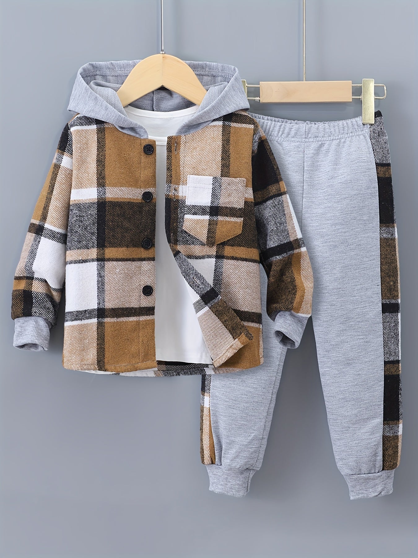Jongens Geruite Hoodie & Trainingsbroek Set