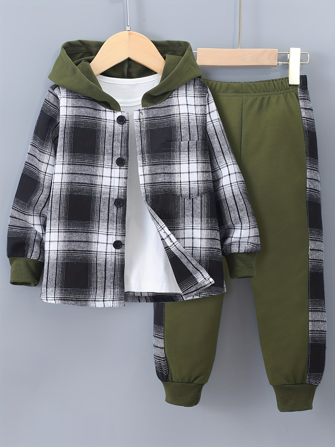 Jongens Geruite Hoodie & Trainingsbroek Set