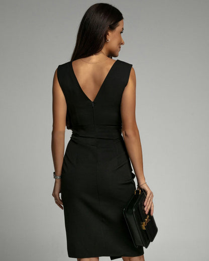 Jurk Met V-Hals En Elegante Split