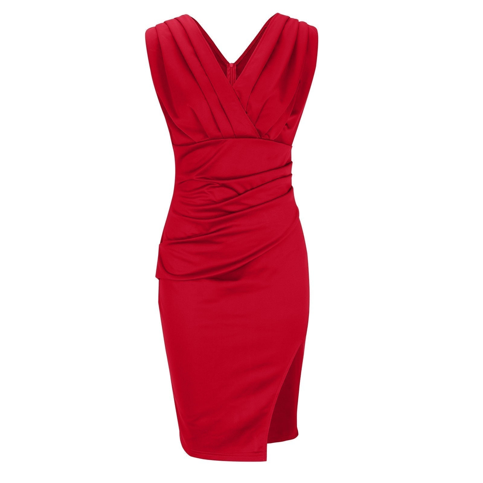 Jurk Met V-Hals En Elegante Split