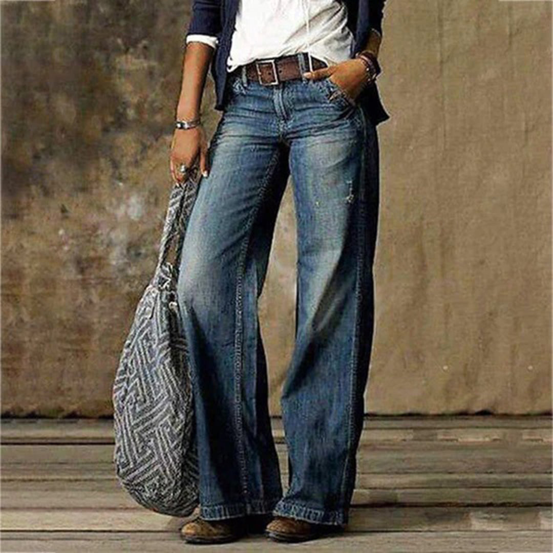 Karla High-Waist Jeans met Wijde Pijpen