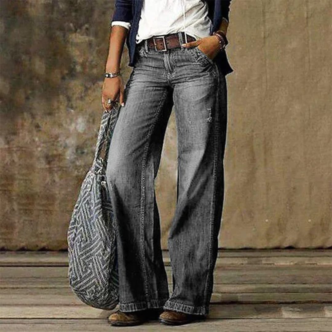 Karla High-Waist Jeans met Wijde Pijpen