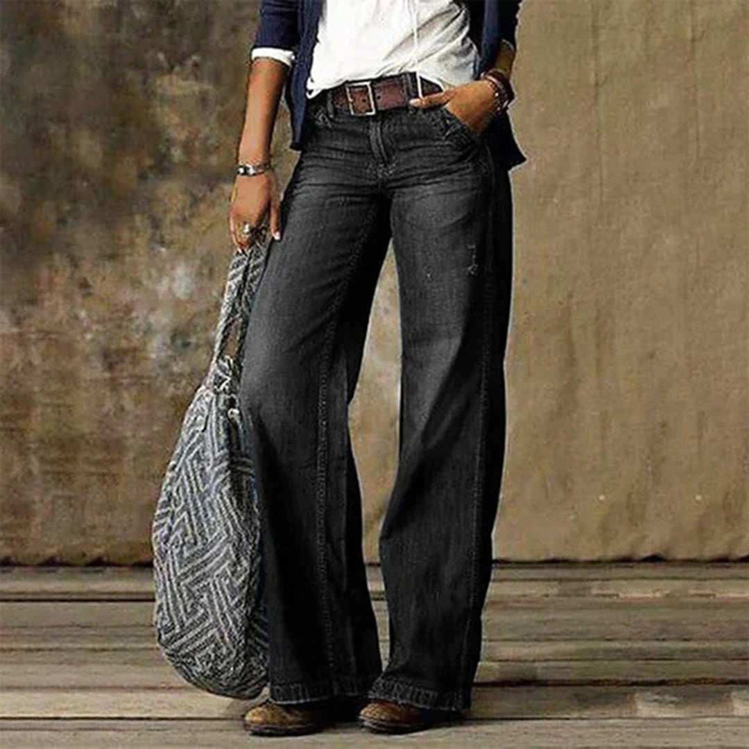 Karla High-Waist Jeans met Wijde Pijpen