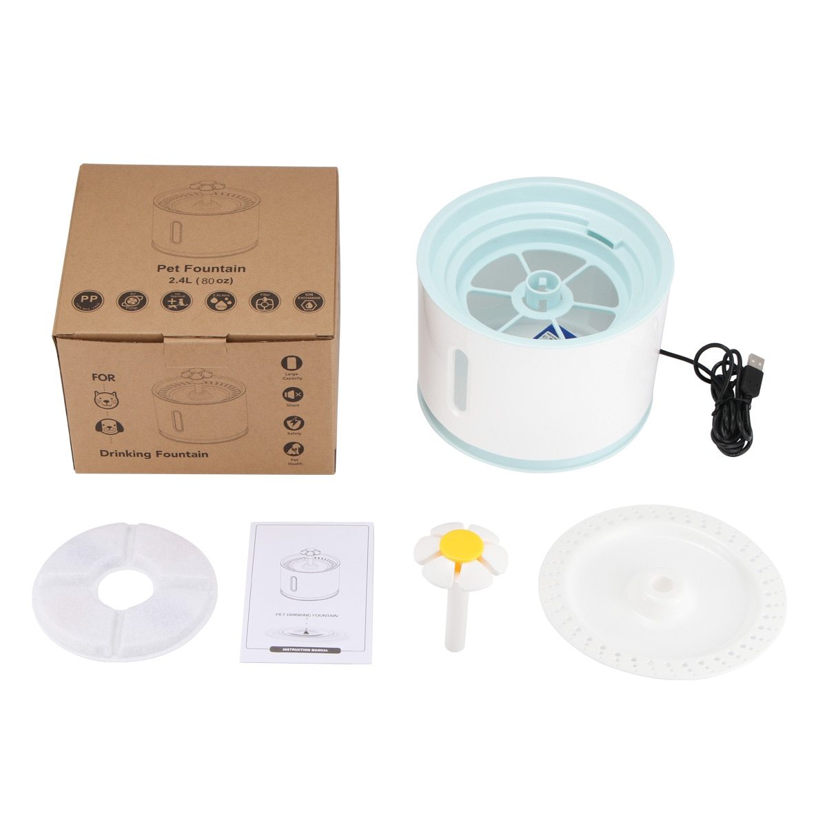 KatFlow Drinkfontein voor Katten met LED-verlichting