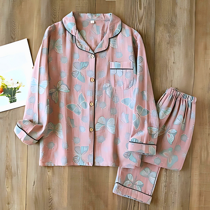 Katoenen Loungewear Set met Vlinderprint Vrouwen