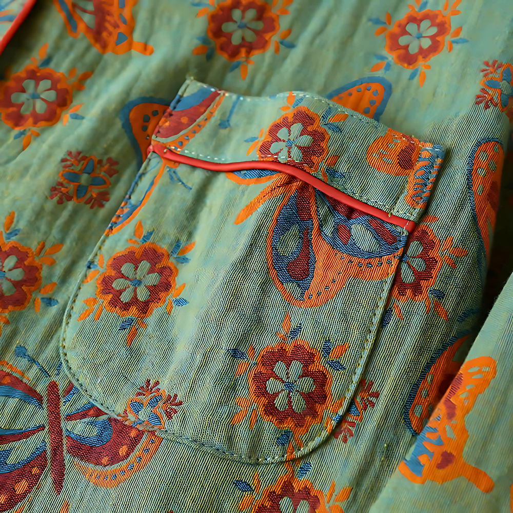 Katoenen Loungewear Set met Vlinderprint Vrouwen