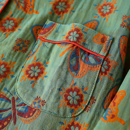 Katoenen Loungewear Set met Vlinderprint Vrouwen