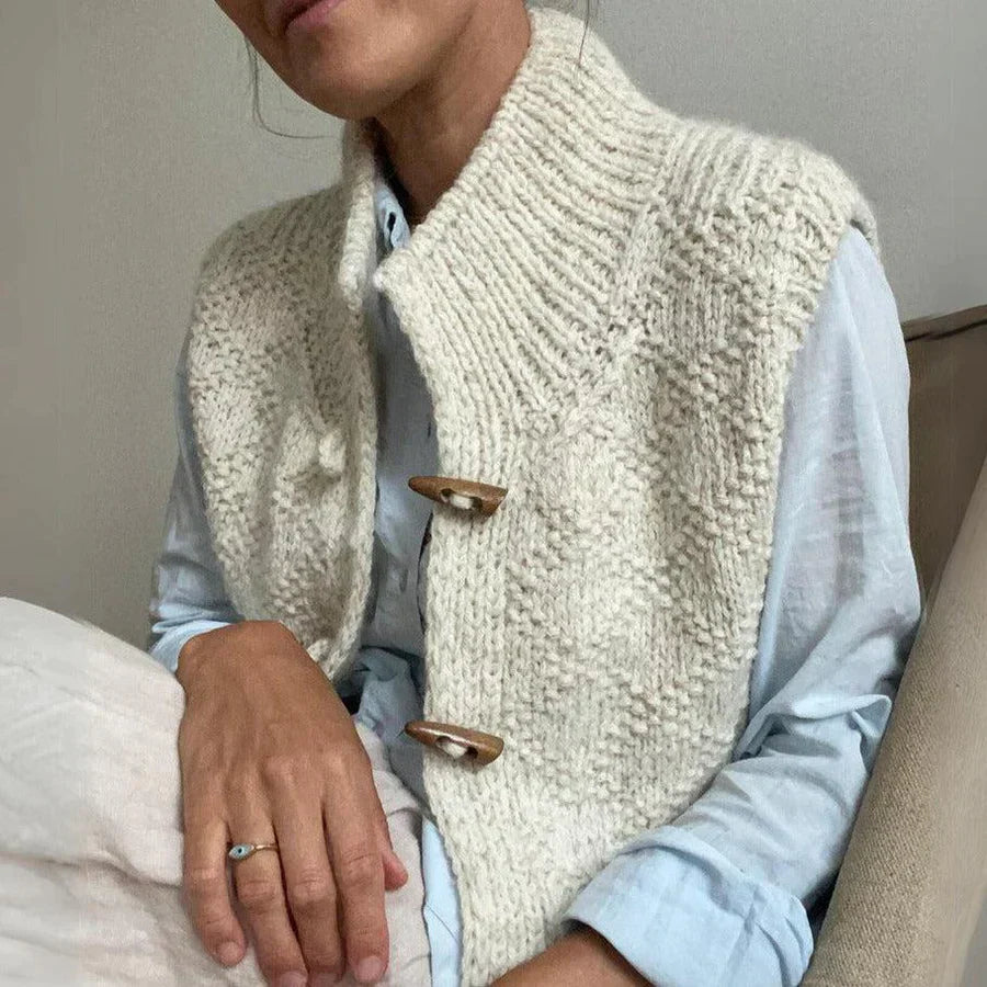 Kinsley Gebreid Damesvest met Knoopsluiting