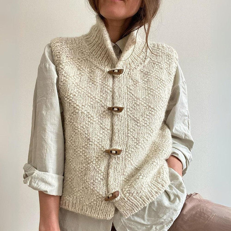 Kinsley Gebreid Damesvest met Knoopsluiting