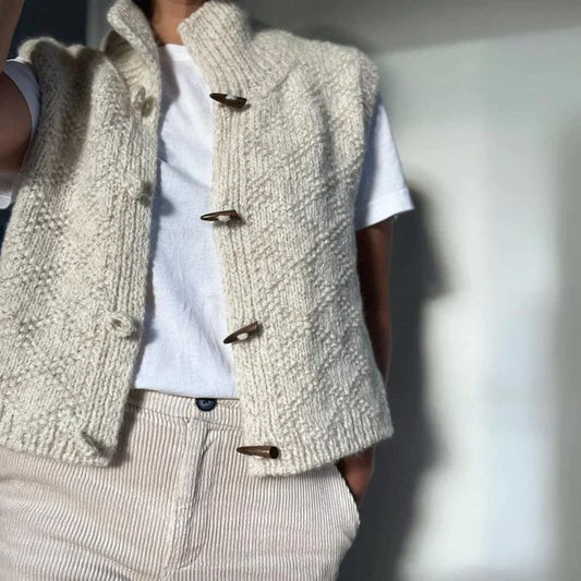 Kinsley Gebreid Damesvest met Knoopsluiting