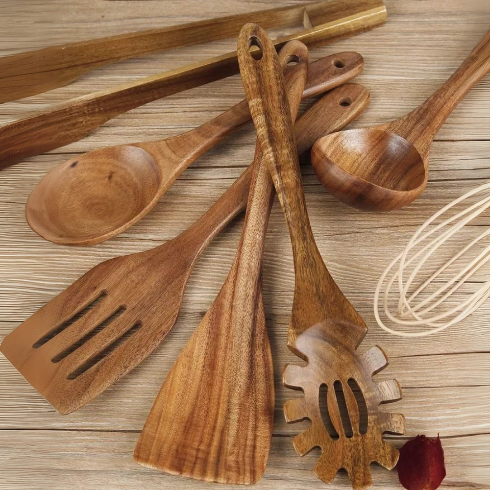 KlareWood Duurzaam Houten Kookgerei Set 7-delig