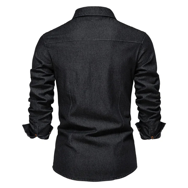 Klassiek Heren Denim Overhemd Regular Fit