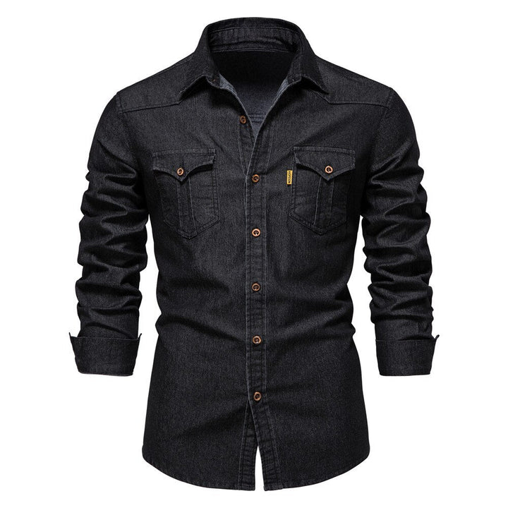 Klassiek Heren Denim Overhemd Regular Fit