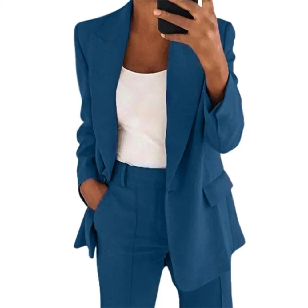 Klassieke Lange Mouwen Blazer Enkelknoop