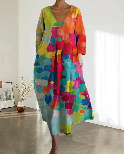 Kleurrijke Ana Jurk - Elegante Stijl