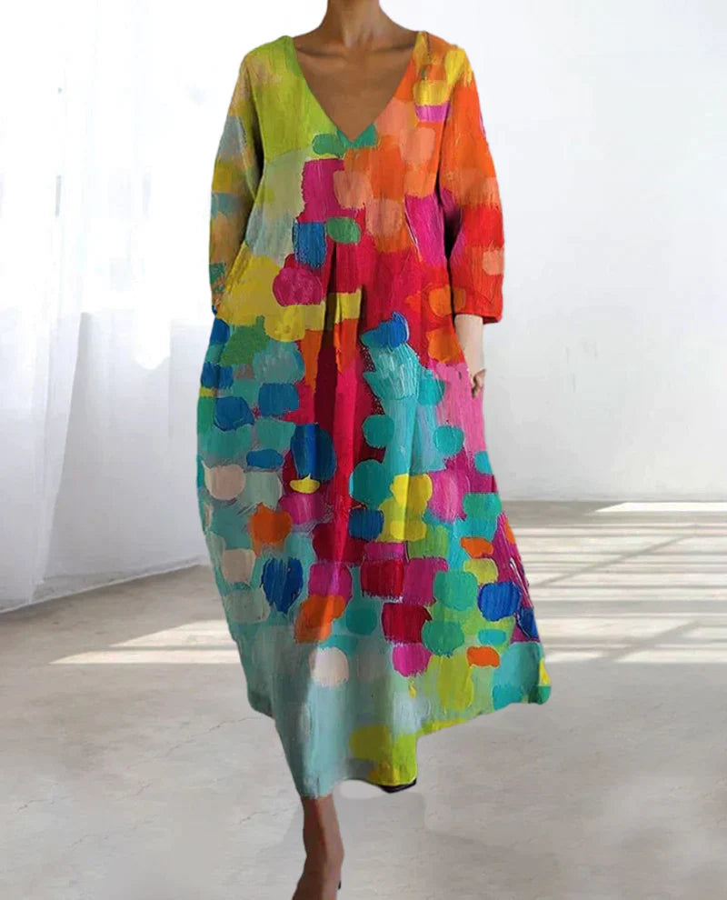 Kleurrijke Ana Jurk - Elegante Stijl