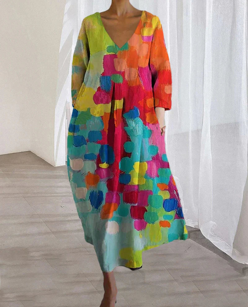 Kleurrijke Ana Jurk - Elegante Stijl