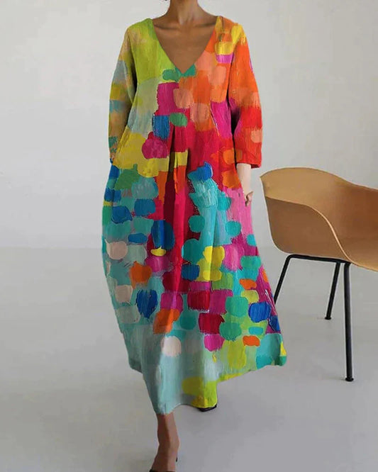 Kleurrijke Ana Jurk - Elegante Stijl