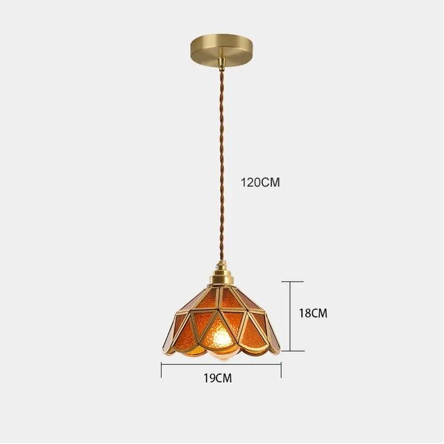 Kleurrijke Vintage Hanglamp - Messing Sfeer