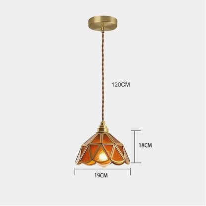 Kleurrijke Vintage Hanglamp - Messing Sfeer
