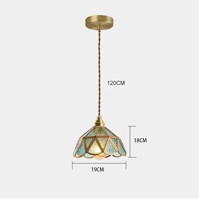 Kleurrijke Vintage Hanglamp - Messing Sfeer