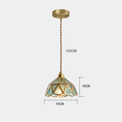 Kleurrijke Vintage Hanglamp - Messing Sfeer
