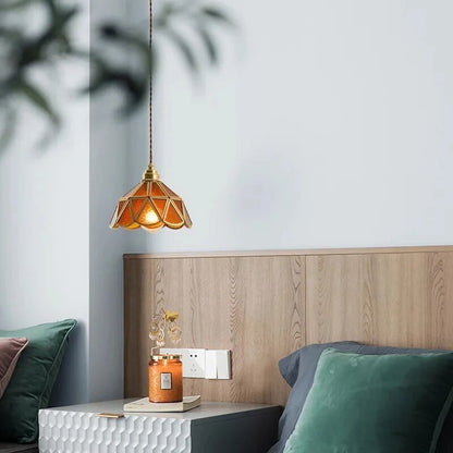 Kleurrijke Vintage Hanglamp - Messing Sfeer