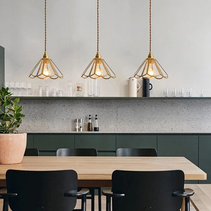 Kleurrijke Vintage Hanglamp - Messing Sfeer
