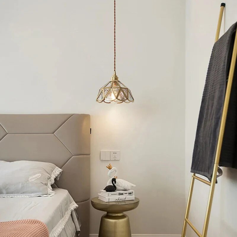 Kleurrijke Vintage Hanglamp - Messing Sfeer